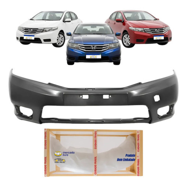 Parachoque Dianteiro Honda City 2013 2014 Preto Liso Para Pintura