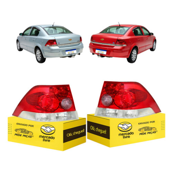 Par Lanterna Gm Vectra Sedan 2006 2007 2008 2009 2010 2011 Ambos Lados Vermelho