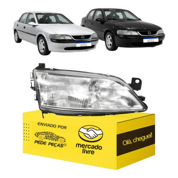 Farol Chevrolet Vectra 1996 1997 1998 Vidro Novo L.d Direito