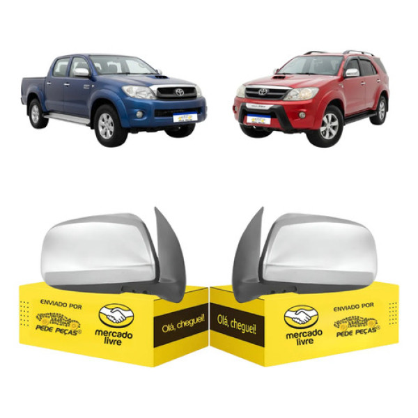 Par Retrovisor Toyota Hilux Sw4 2005 A 2011 Elétrico Cromado