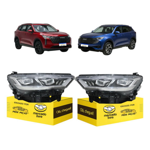 Par Farol Gwm Haval H6 2023 2024 2025 2026 Full Led Novos Ambos Lados