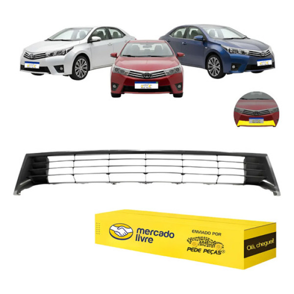 Grade Inferior Do Parachoque Toyota Corolla Gli 2015 16 2017 Preto Fosco