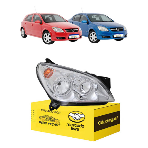 Farol Chevrolet Vectra 2006 2007 2008 Cromado Novo L.d Direito/passageiro