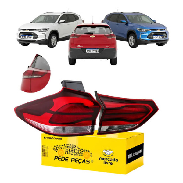 Par Sinaleira Canto Tampa Gm Tracker 2020 21 A 2025 S/led Le Esquerdo/motorista Vermelho Cristal