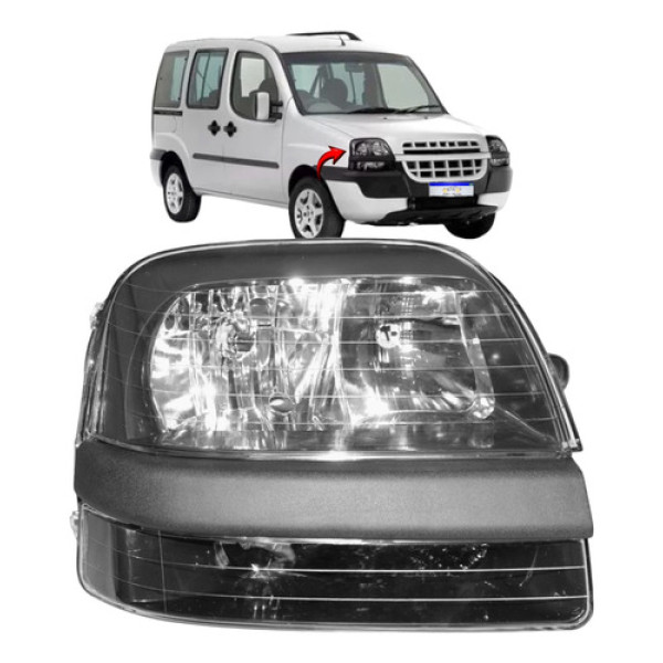 Farol Fiat Doblo 2002 2003 2004 2005 2006 2007 2008 2009 L.d Direito