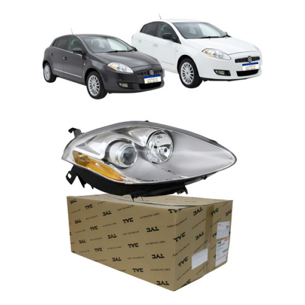 Farol Direito Fiat Bravo 2011 A 2016 C/globo Elétrico Novo Direito/passageiro
