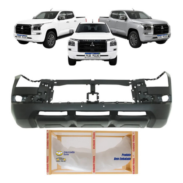 Parachoque Mitsubishi Triton Hpe 2026 2027 Dianteiro Preto Liso Para Pintura