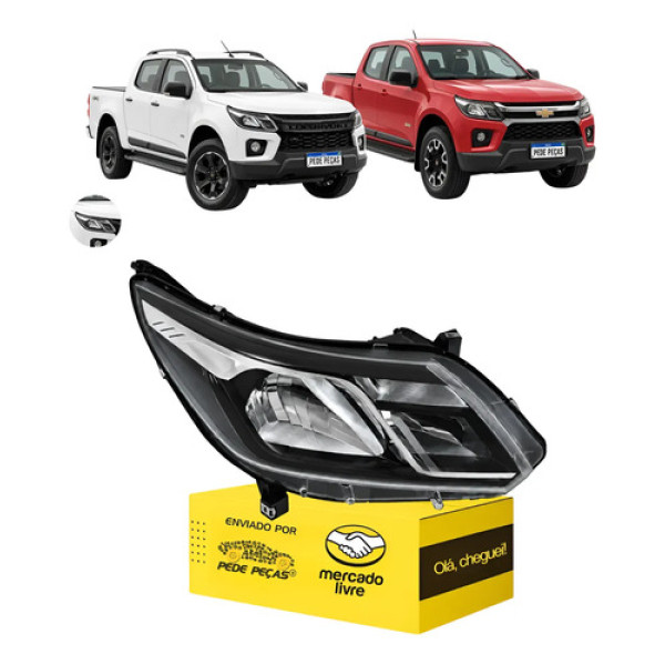Farol Chevrolet S10 2017 18 19 20 21 22 23 2024 Sem Led Direito/passageiro Direito