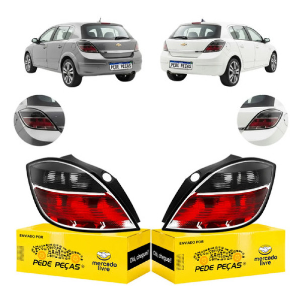 Par Lanterna Sinaleira Vectra Hatch Gtx 2008 A 2011 Ambos Lados Vermelho