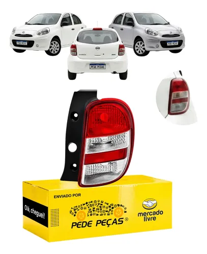 Sinaleira Traseira Nissan March 2011 A 2014 S Sv Ld Direito/passageiro Vermelho
