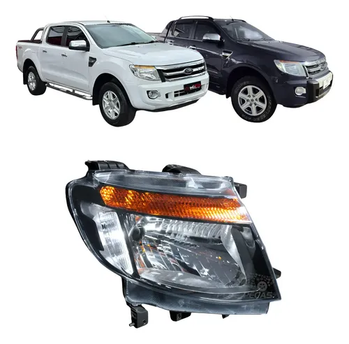 Farol Ld Mascara Negra Foco Duplo Ford Ranger 2013 A 2016 Direito/passageiro
