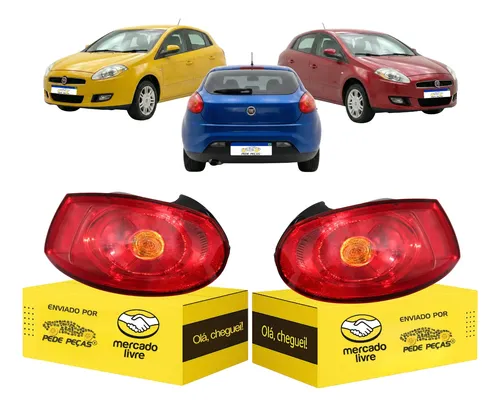 Par Lanterna Fiat Bravo 2011 2012 2013 2014 Traseira Ambos Lados