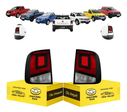 Par Lanterna Vw Saveiro G5 G6 G7 G8 2010 A 2024 2025 2026 Ambos Lados Tricolor