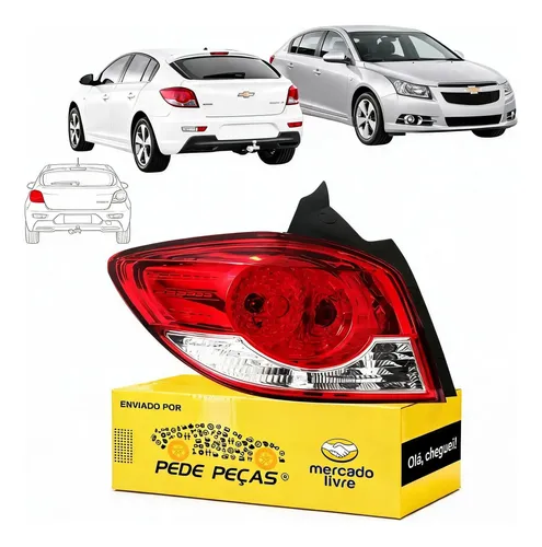 Sinaleira Traseira Gm Cruze Hatch Sport6 2012 A 2016 Le Esquerdo/motorista Vermelho