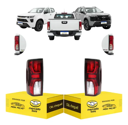 Par Lanterna Sinaleira Gm S10 2012 13 14 15 16 A 2026 S/led Ambos Lados Vermelho/cristal