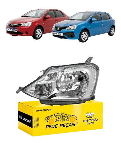 Farol Sinaleira Etios 2013 A 2018 Cromado Carcaça Cinza Le Esquerdo/motorista