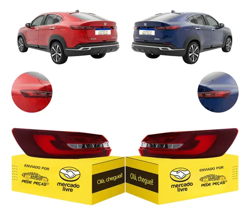 Par Lanterna Fiat Fastback 2023 2024 2025 2026 Full Led Nova Ambos Lados Fumê