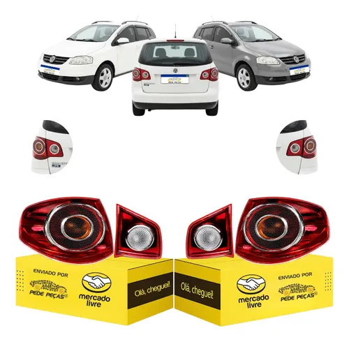 Jogo Lanterna Vw Spacefox 2006 07 08 09 2010 Ré Cristal Ambos Lados