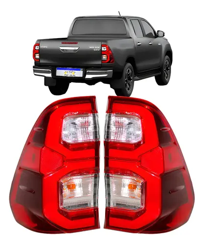 Par Lanterna Sinaleira Traseira Hilux 2021 2022 2023 24 2025 Ambos Lados Vermelho