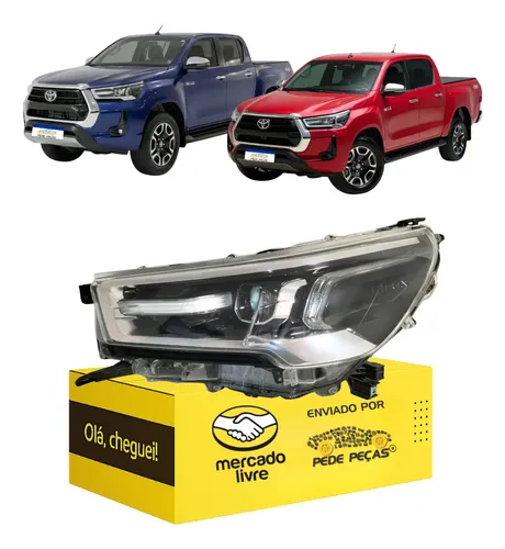 Farol Hilux Full Led 2021 2022 2023 2024 2026 Aro Cromado