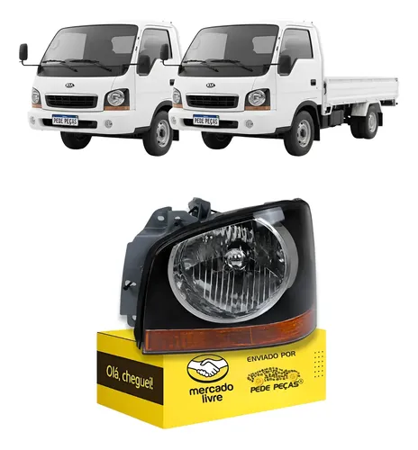 Farol Kia Bongo 2000 A 2004 Mascara Negra Pisca Âmbar Le Esquerdo/motorista