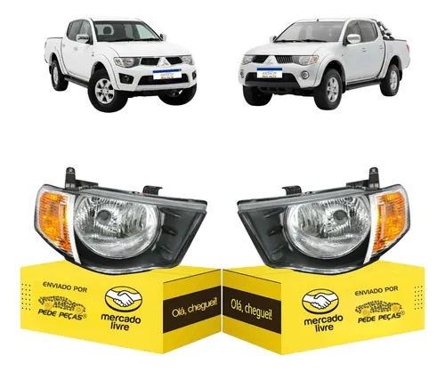 Par Farol L200 Triton 2008 2009 10 11 12 13 14 15 16 2017 Ambos Lados