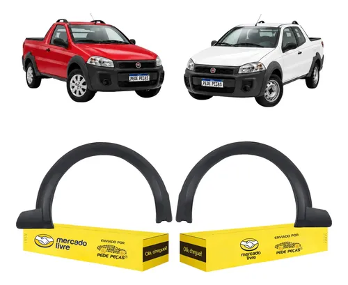 Moldura Paralama Fiat Strada Working 2014 A 2020 Par Preto