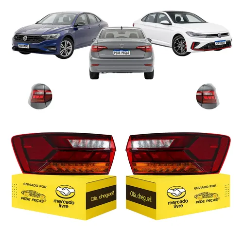 Lanterna Sinaleira Canto Jetta 2018 2019 A 2026 Full Led Par Ambos Lados Vermelho