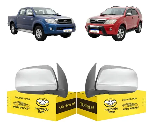 Par Retrovisor Hilux Sw4 2005 A 2011 Elétrico Cromado Novo