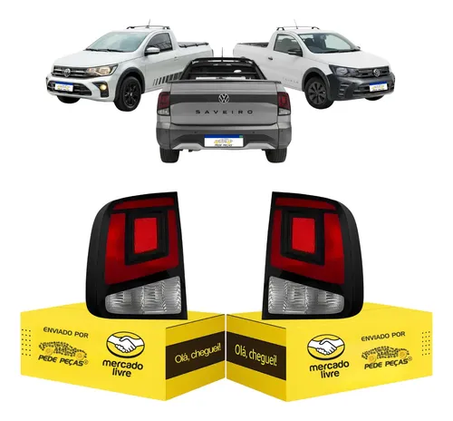 Par Lanterna Traseira Vw Saveiro G8 2023 2024 25 2026 Nova Ambos Lados Tricolor