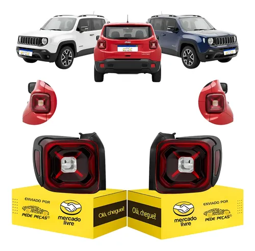 Par Lanterna Jeep Renegade 2020 2021 Com Led Ambos Lados