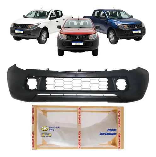 Parachoque L200 Triton 2017 2018 2019 2020 S/f Moldura Novo Preto