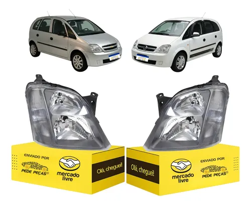 Par Farol Chevrolet Meriva Ss 2003 2004 A 2012 Mascara Cinza Ambos Lados