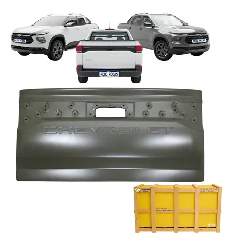 Tampa Traseira Caçamba Chevrolet Montana 2023 2024 2025 2026 Cinza Para Pintura