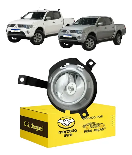 Farol Milha Esquerdo Mitsubishi L200 2009 A 2011 Com Moldura Cristal Esquerdo