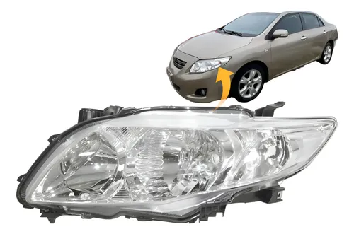 Farol Toyota Corolla 2008 2009 2010 2011 Lado Esquerdo Cromo Esquerdo