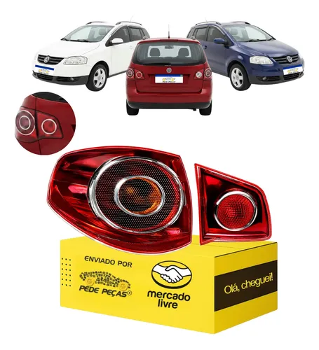 Par Lanterna Vw Spacefox 2006 2007 2008 09 10 Ré Vermelha Le Esquerdo/motorista Vermelho