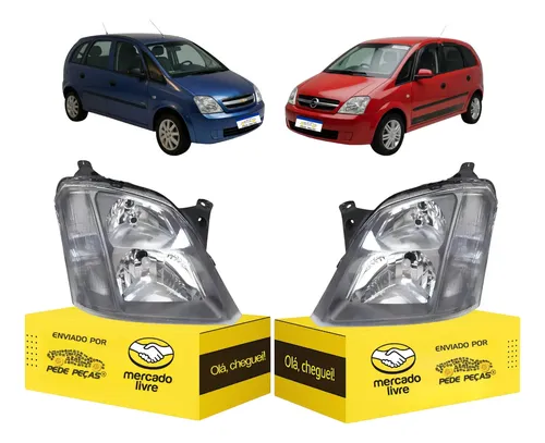 Par Farol Chevrolet Meriva Ss 2003 A 2012 Mascara Cinza Novo Ambos Lados