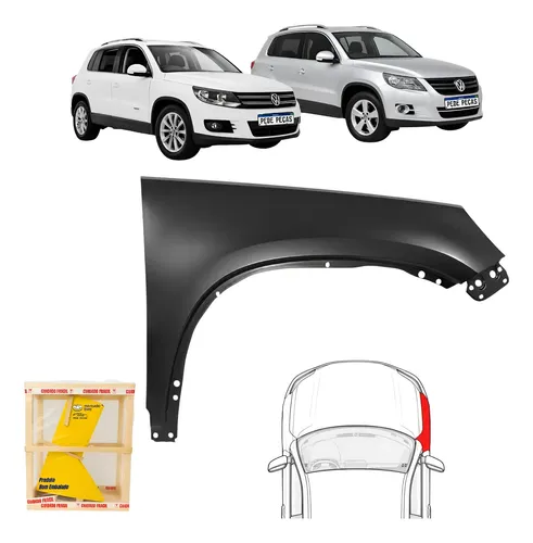 Paralama Direito Vw Tiguan 2009 10 11 12 13 14 15 16 2017