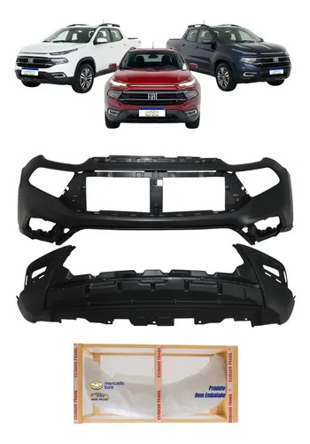 Kit Parachoque + Spoiler Inferior Fiat Toro 2022 2023 2024 Preto