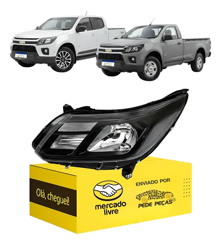 Farol Esquerdo Friso Preto Chevrolet S10 2017 A 2023 S/led Esquerdo/motorista