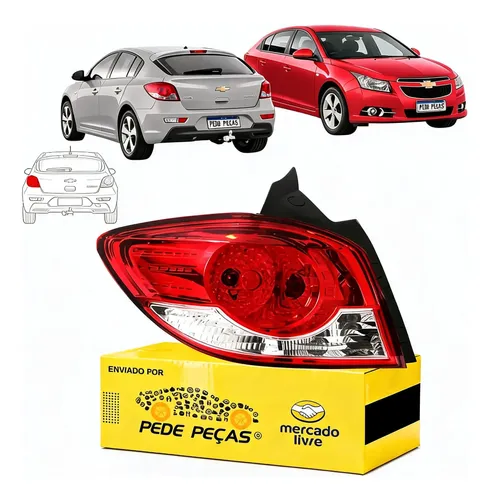 Lanterna Traseira Gm Cruze Sport6 Lt Ltz 2012 A 2016 Le Esquerdo/motorista Vermelho