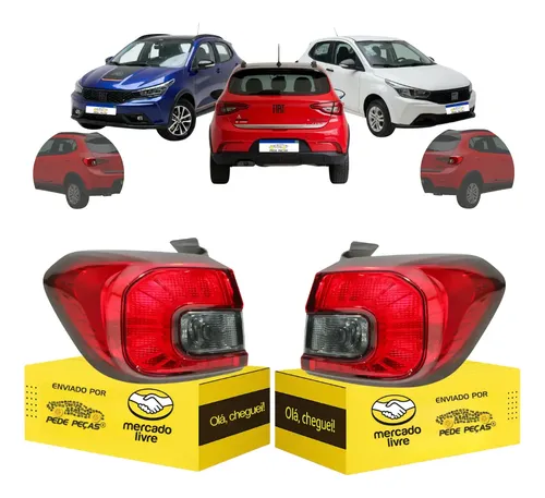 Lanterna Fiat Argo 2017 2018 2019 2020 2021 A 2024 Fumê Par Direito Vermelho/fumê