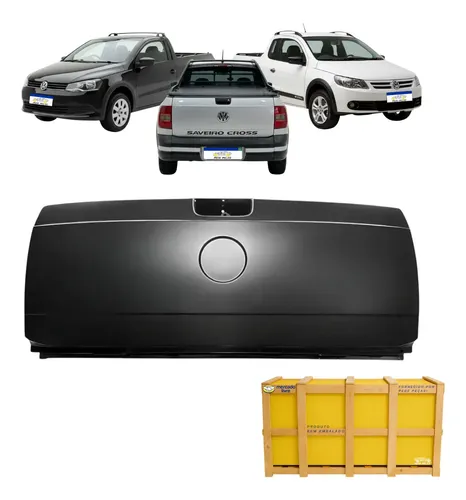 Tampa Traseira Saveiro G5 G6 Trend 3 Furos 2009 A 2016 Novo Preto