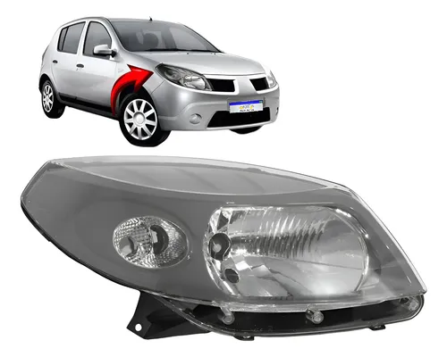 Farol Renault Sandero 2008 2009 2010 2011 M.cinza L.d Direito