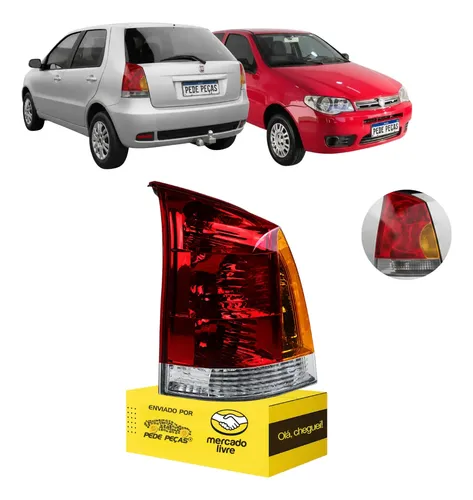 Lanterna Sinaleira Fiat Palio 2003 04 05 A 2008 Tricolor Le Esquerdo/motorista Vermelho/cristal/âmbar