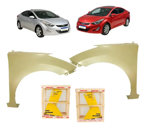 Par Paralama Elantra 2012 2013 2014 2015 2016 Novo Cinza