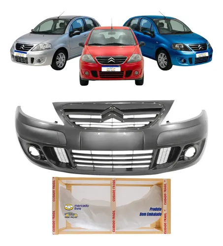 Parachoque Dianteiro Citroen C3 2009 2010 2011 2012 Com Furo Preto