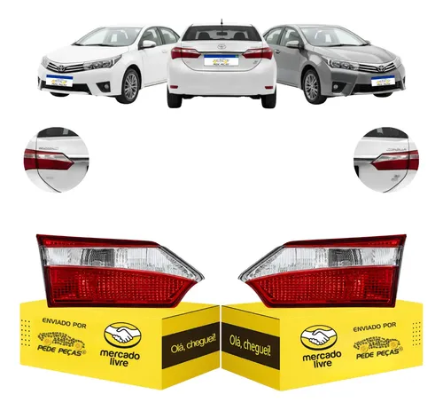Par Sinaleira Traseira Tampa Corolla 2015 2016 2017 S/led Ambos Lados