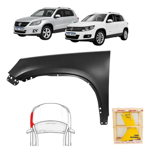 Paralama Esquerdo Vw Tiguan 2009 10 11 12 13 14 15 16 2017